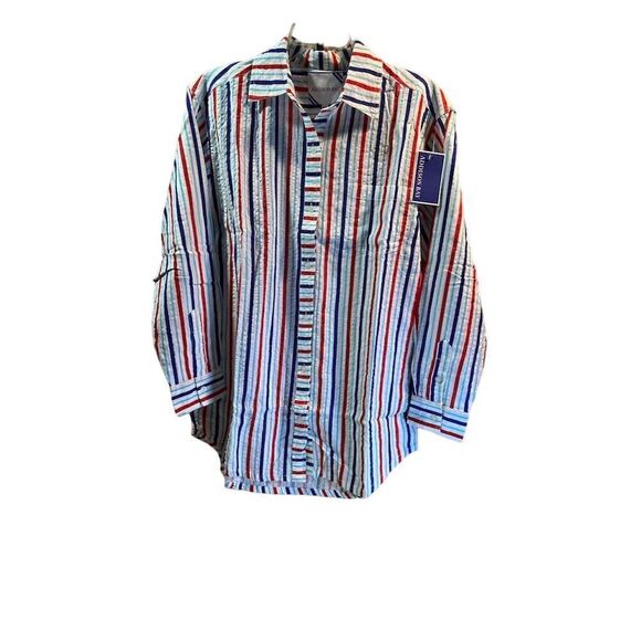 Addison Bay Women's XS Striped Preppy Dress Cover-Up Multicolor Summer - Picture 4 of 10